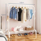DS BS Metal 7 Hook Garment Rack Clothes Coat Stand 150cm-White