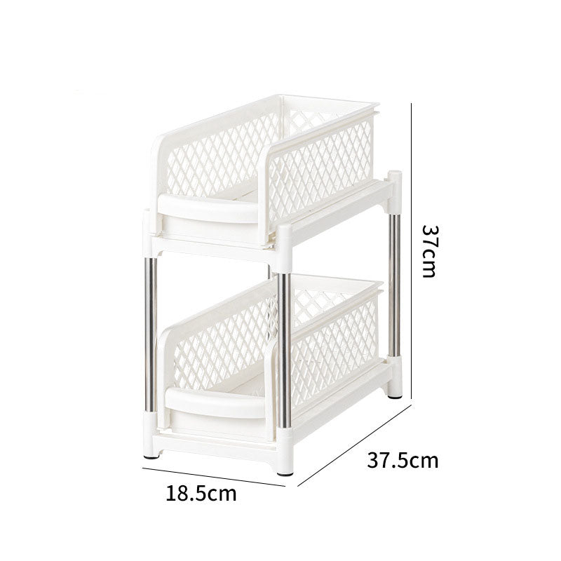 DS BS 2 Tier Bathroom Kitchen Countertop Pull Out Cabinet Organizer