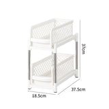 DS BS 2 Tier Bathroom Kitchen Countertop Pull Out Cabinet Organizer