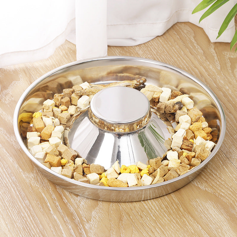 DS BS Stainless Steel Slow Feeder Dog Bowls-34CM