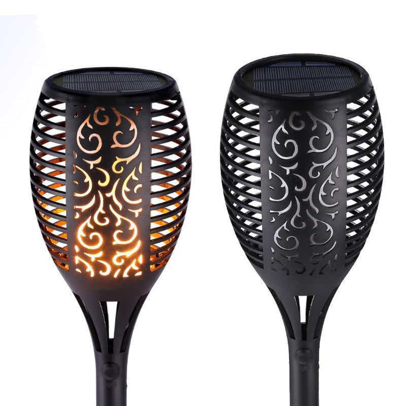 DS BS 4 Pack Of 12LED Solar Power Flickering Flames Torches Lights