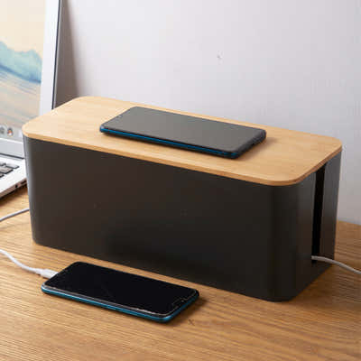 DS BS Cable Management Box with Bamboo Lid-XL