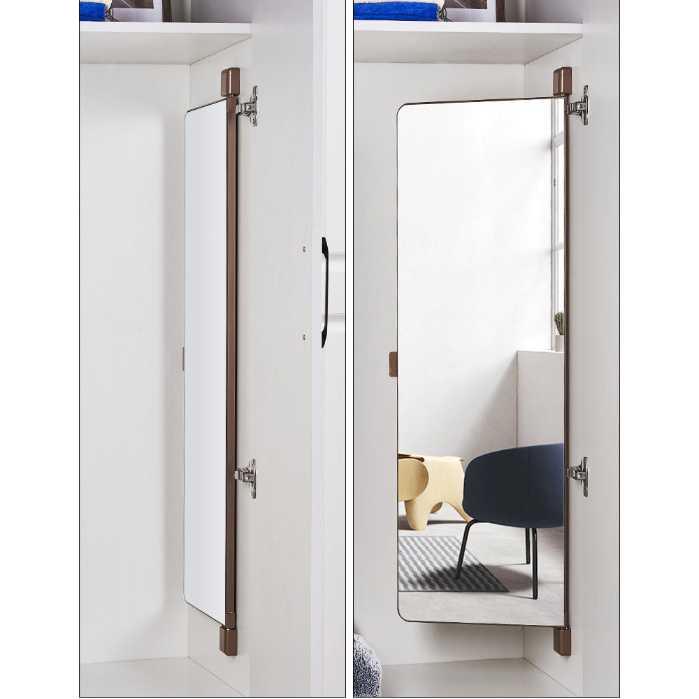 DS BS Aluminum Alloy Frame Wall Mounted Mirror Pull Out Mirror - Roseglod