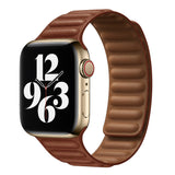 DS BS Full Grain Leather Magnetic Band for Apple Watch Band for 38/40/41MM-Brown