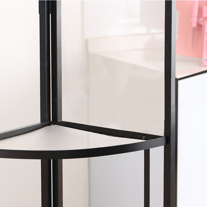 DS BS Foldable 4 Tier Steel Triangular Corner Shelving Unit