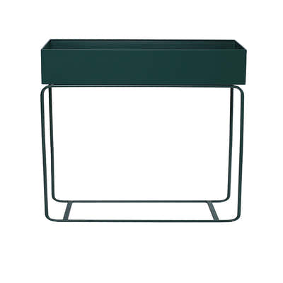 DS BS Indoor Metal Tall Rectangle Tray Plant Pot Stand-Green