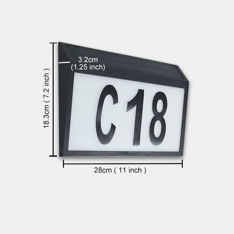 DS BS Outdoor Solar LED House Numbers Large Display Light