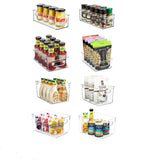 DS BS 5Pcs Clear Refrigerator Organizer with Cutout Handles