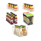 DS BS 5Pcs Clear Refrigerator Organizer with Cutout Handles