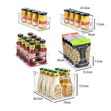 DS BS 5Pcs Clear Refrigerator Organizer with Cutout Handles
