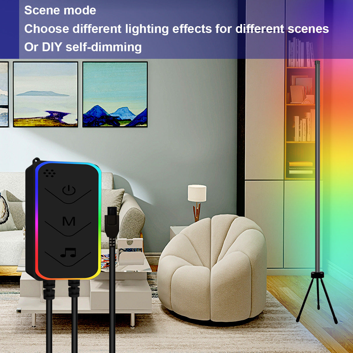 DS BS Smart APP RC Control LED RGB Floor Lamp with Music Sync ...