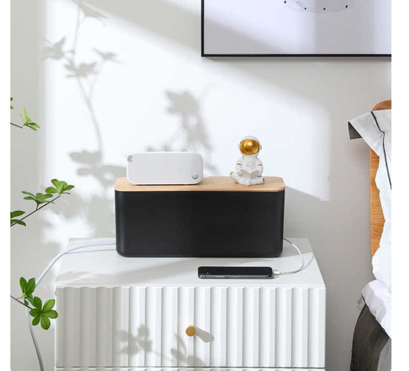 DS BS Cable Management Box with Bamboo Lid-XL