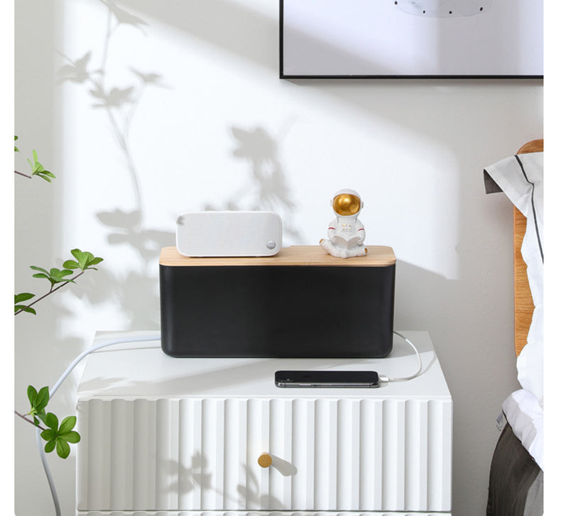 DS BS Cable Management Box with Bamboo Lid-XL