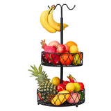 DS BS 2-Tier Fruit Basket Bowl with Banana Hanger