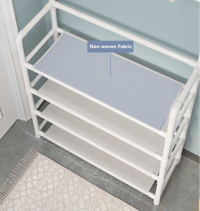 DS BS 5 Tier Multifunctional Hat Rack Shoes Rack Hall Tree-White
