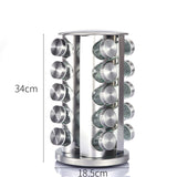 DS BS Revolving 20-Jar Countertop Spice Rack Stainless Steel