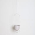 DS BS Minimalist Metal Plant Hanger Oval Shape-White