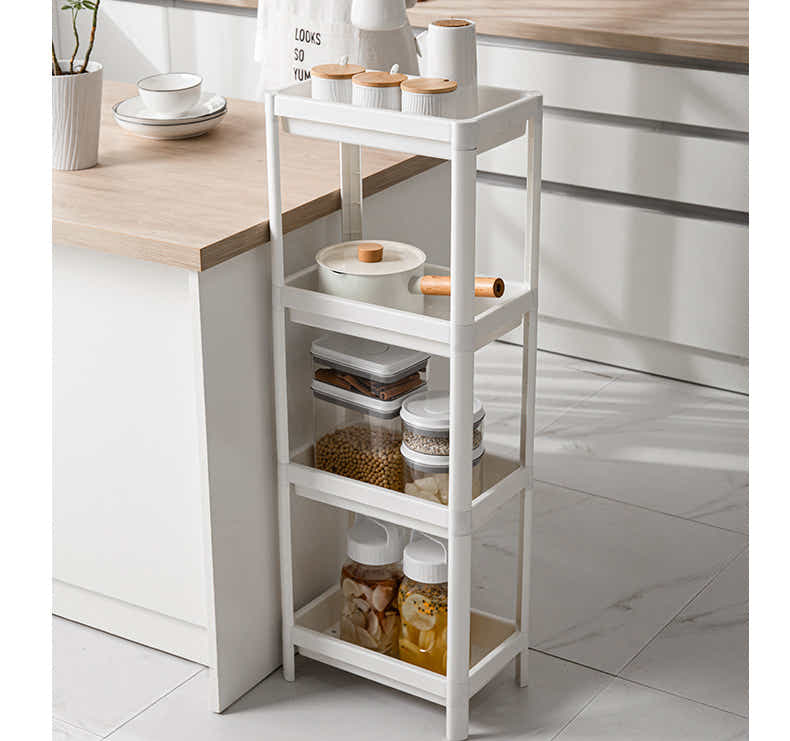 DS BS 4 Tier Wide Slide-Out Trolley Rack Shelf Organizer