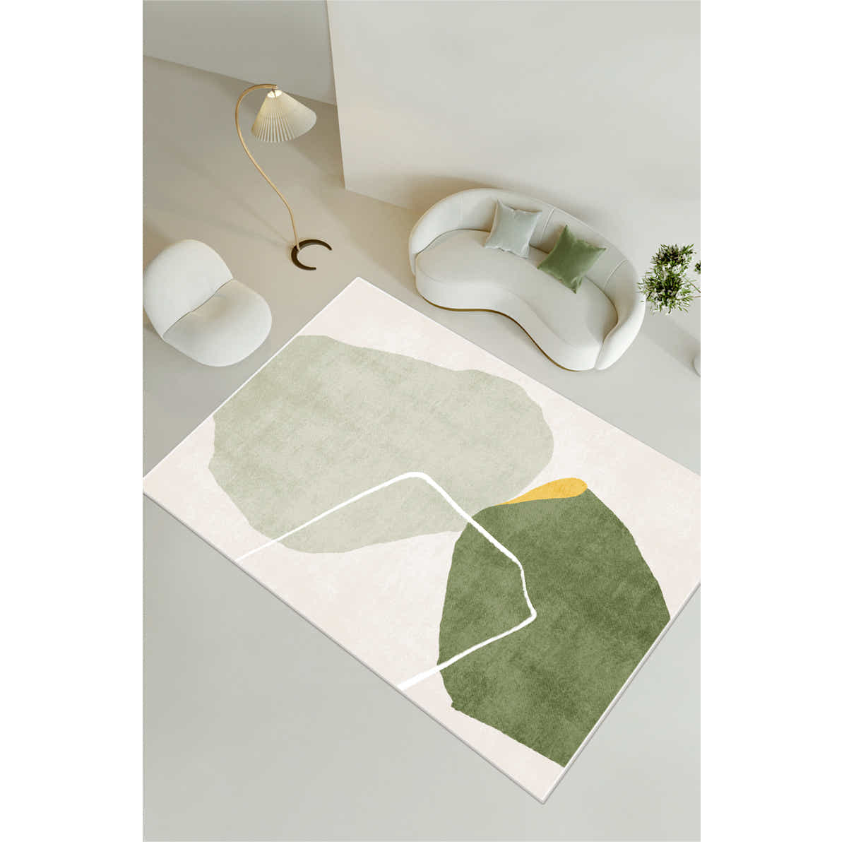 DS BS Modern Abstract Non-Shedding Area Rug Semi-Sun 120X160CM
