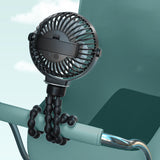 DS BS USB Rechargeable Flexible Tripod Baby Stroller Fan-White