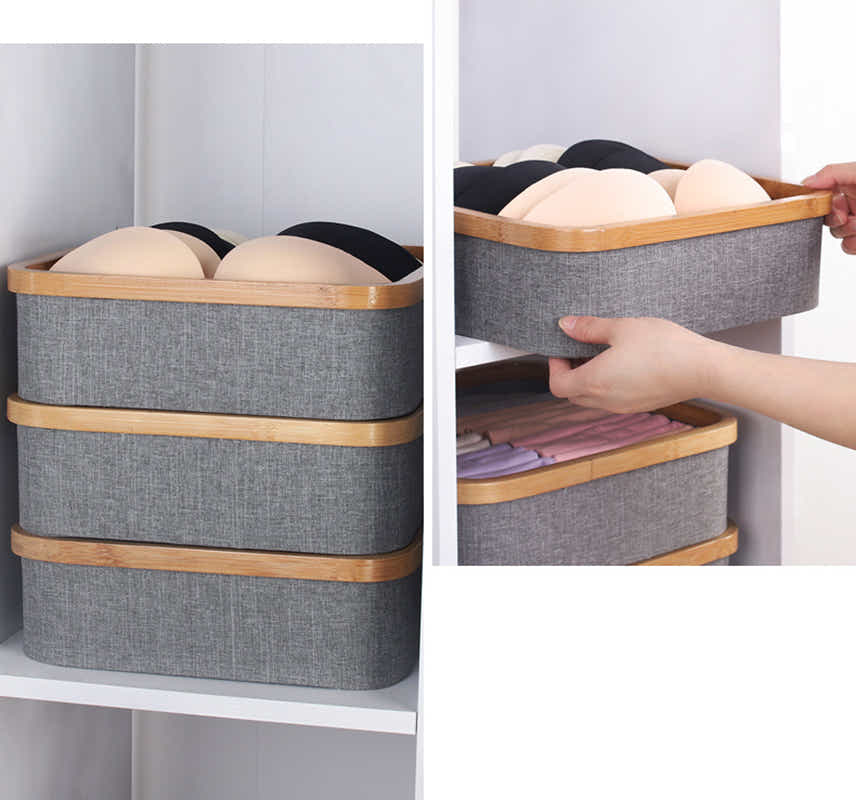 DS BS 4 Cell Non-Lidded Square Underwear Storage Basket