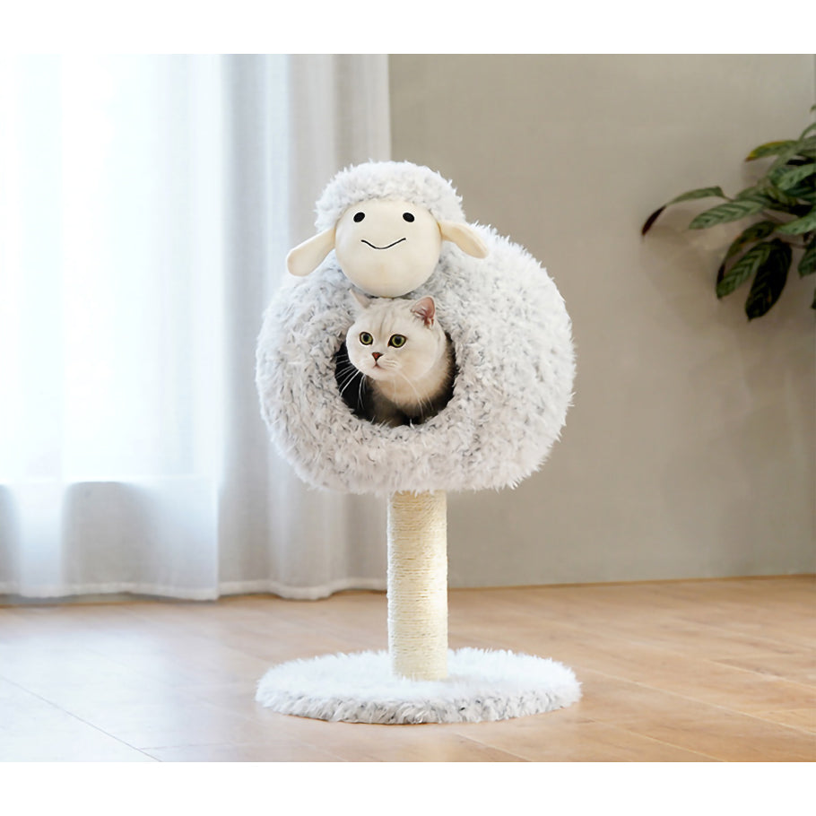 DS BS Cat Tree Tunnel Play Tree House-Sheep
