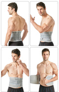 DS BS Adjustable Breathable Lumbar Back Brace Gray-M