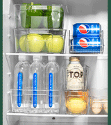 DS BS 5Pcs Clear Refrigerator Organizer with Cutout Handles