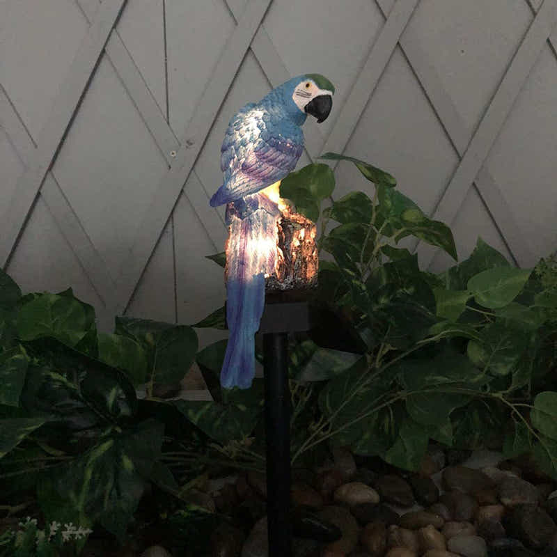 DS BS Outdoor Garden Parrot Bird Solar LED Decor Light-Blue