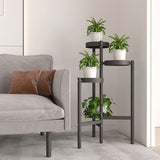 DS BS 4 Tier Steel Frame Plant Stands Flower Pots Holder-Black