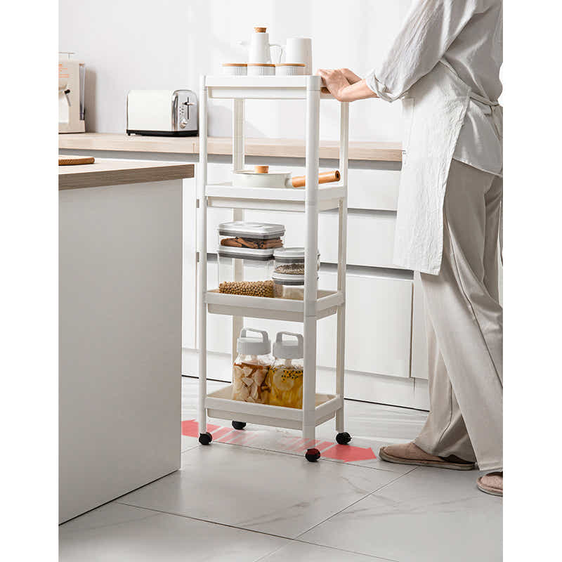 DS BS 4 Tier Wide Slide-Out Trolley Rack Shelf Organizer