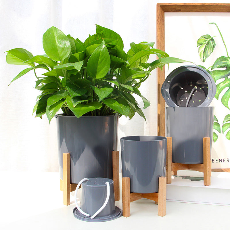 DS BS 3 Size Plant Pot Stand with Wood Rack