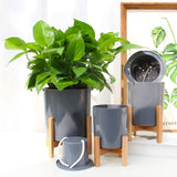 DS BS 3 Size Plant Pot Stand with Wood Rack