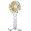 DS BS USB Rechargeable Flexible Tripod Baby Stroller Fan-White