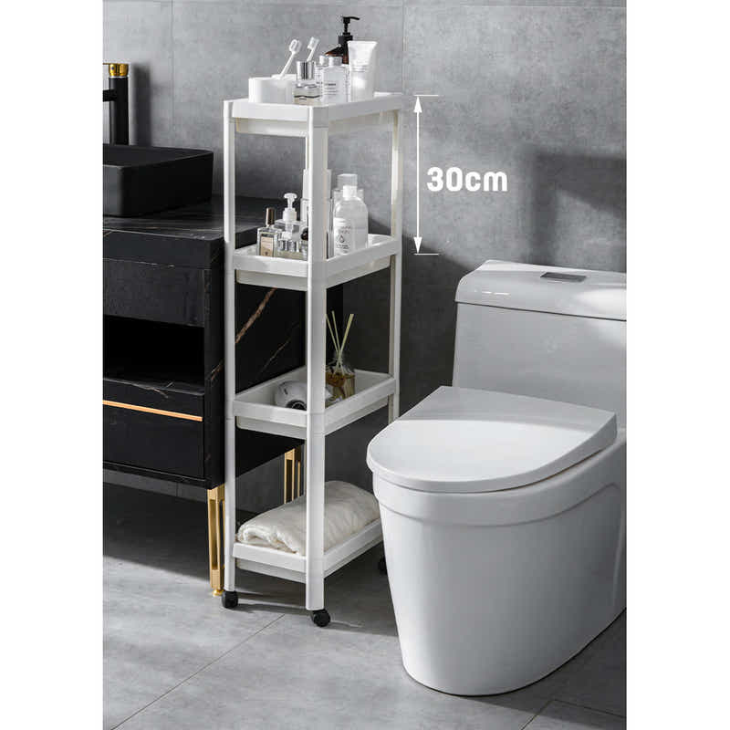 DS BS 4 Tier Narrow Slide-Out Trolley Rack Shelf Organizer