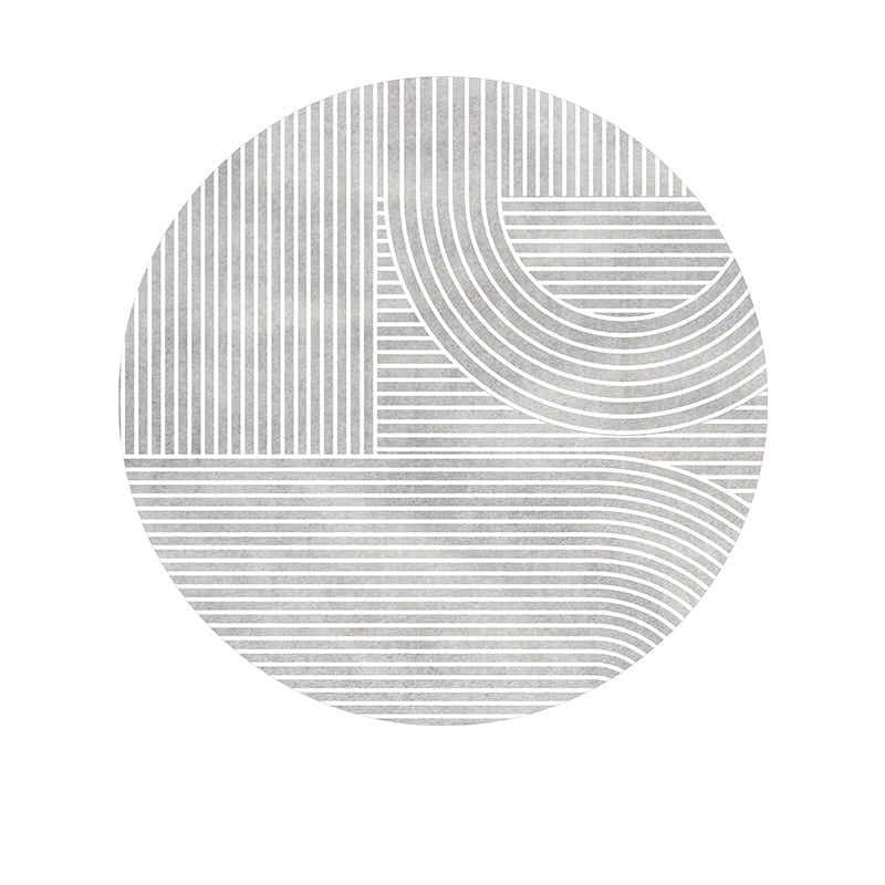 DS BS Modern Abstract Non-Shedding Area Round Rug Maze-120cm