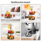 DS BS 2-Tier Fruit Basket Bowl with Banana Hanger