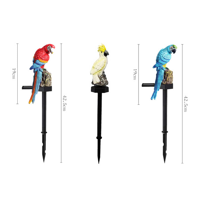 DS BS Outdoor Garden Parrot Bird Solar LED Decor Light-Blue