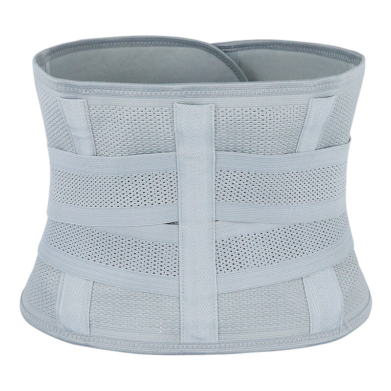DS BS Adjustable Breathable Lumbar Back Brace Gray-L