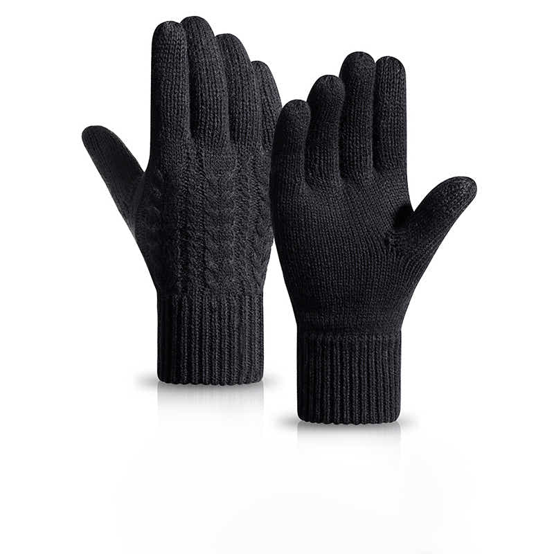 DS BS Windproof Outdoor Full Finger Touch Screen Gloves XL-Black