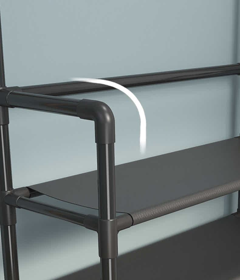 DS BS 5 Tier Multifunctional Hat Rack Shoes Rack Hall Tree-Black
