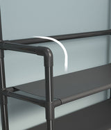 DS BS 5 Tier Multifunctional Hat Rack Shoes Rack Hall Tree-Black