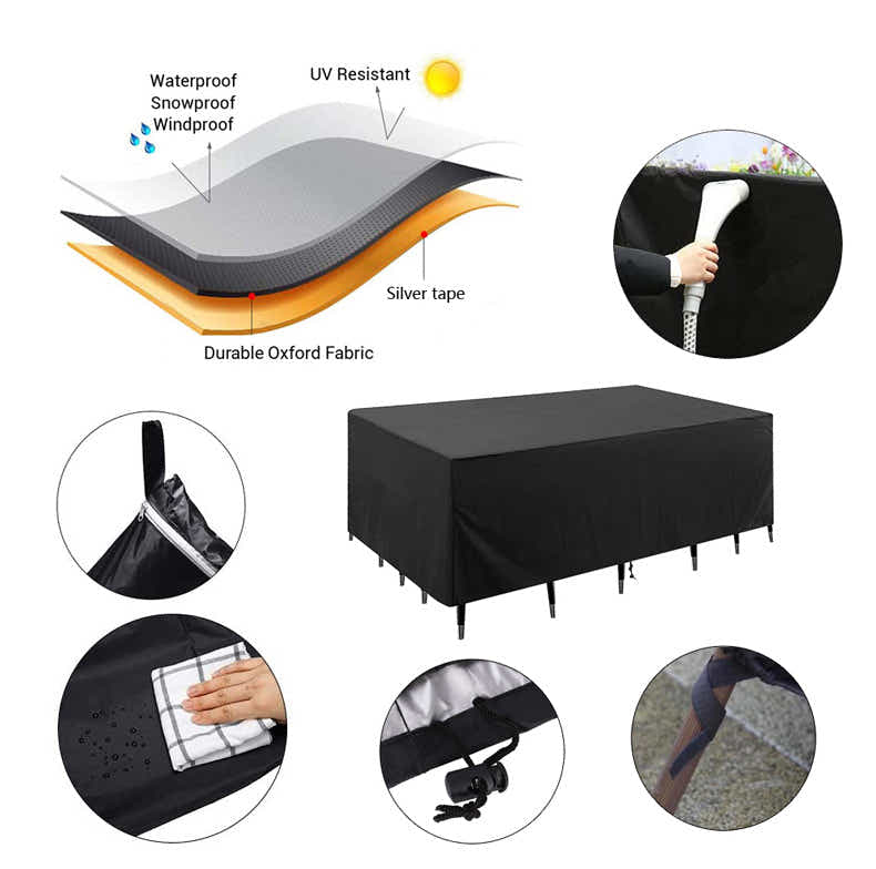 DS BS Rectangular Outdoor Furniture Waterproof Cover 230x165x80cm