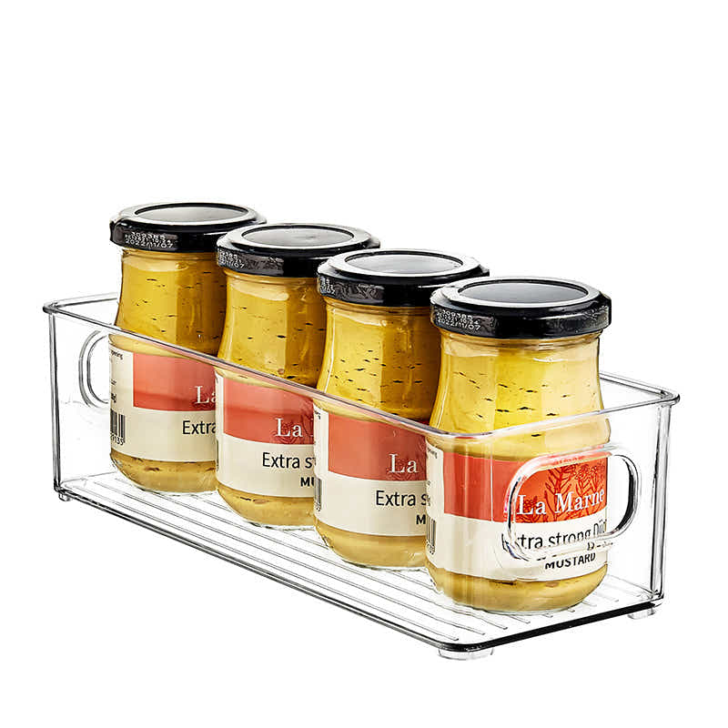 DS BS 5Pcs Clear Refrigerator Organizer with Cutout Handles