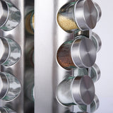 DS BS Revolving 20-Jar Countertop Spice Rack Stainless Steel