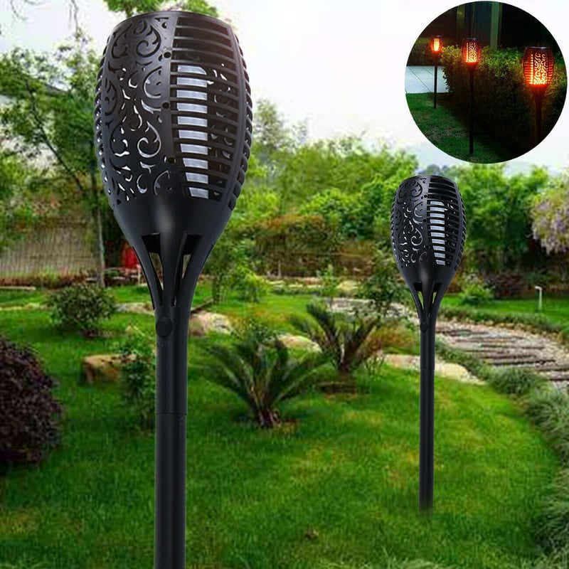 DS BS 4 Pack Of 12LED Solar Power Flickering Flames Torches Lights