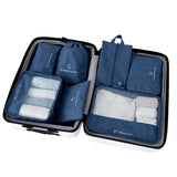 DS BS Travel Storage Luggage Organizer Pouch Set of 7-Blue