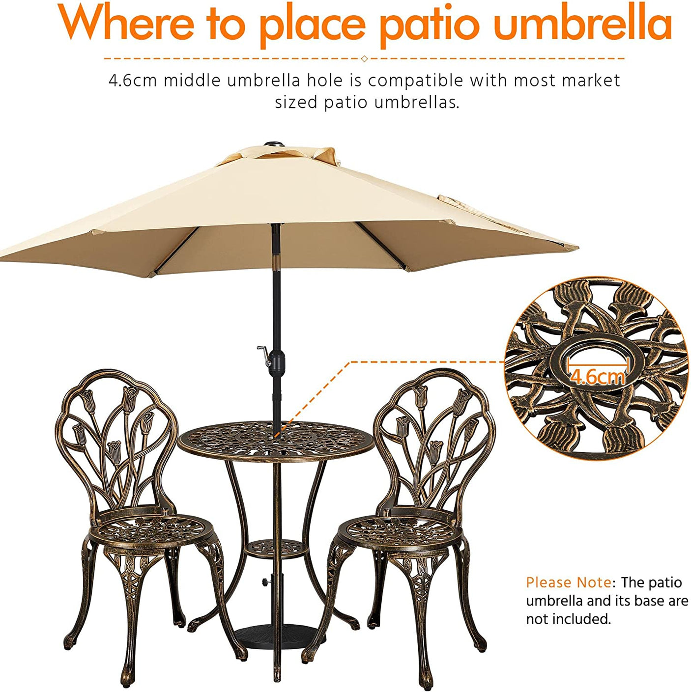 Ornato Bistro Set Cast Alum.