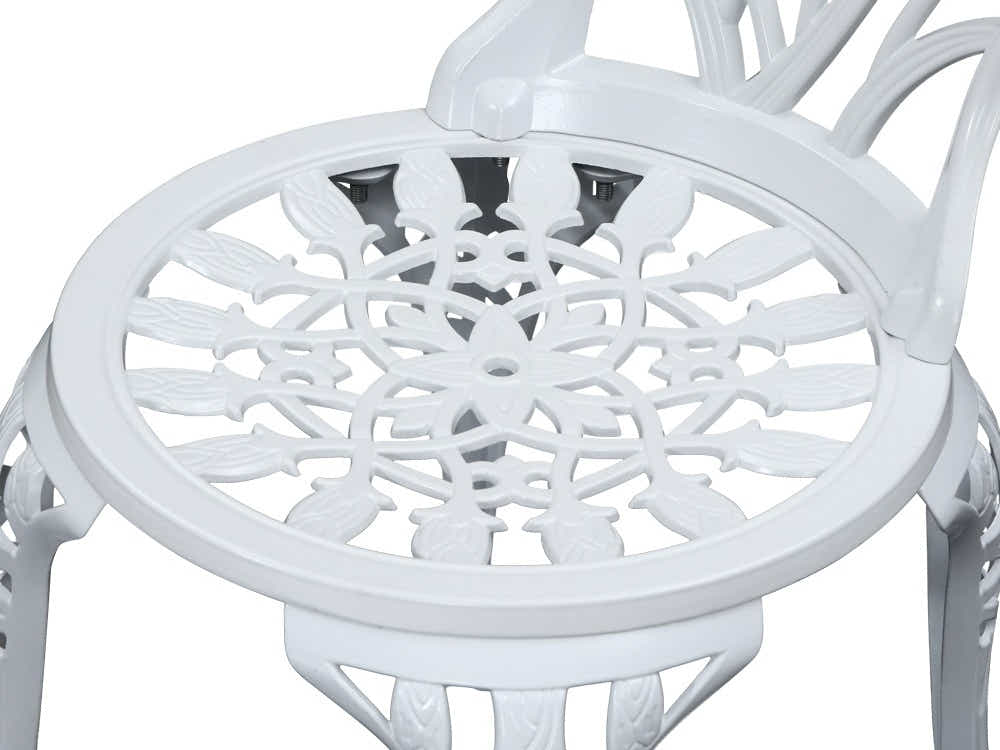 Ornato Cast Aluminum Bistro Set – White