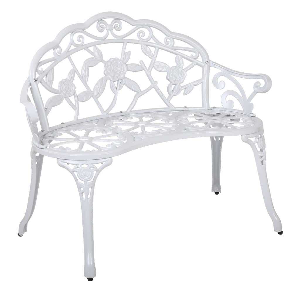 DS Ornato Garden Bench Cast Alum. White